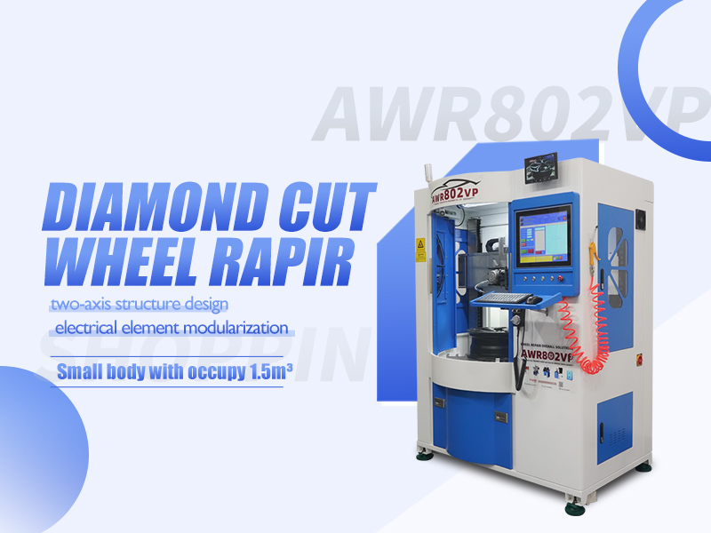 Diamond cutting alloy wheel repair machine