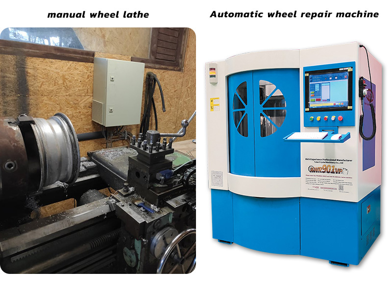 Differences between automatic and manual wheel repair machine