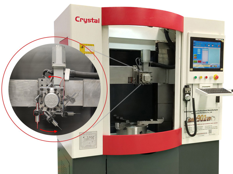 Still changing tool and probe manually on wheel repair machine